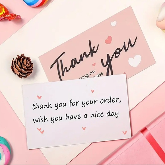 Other - 50 Thank You Business Cards with Hearts